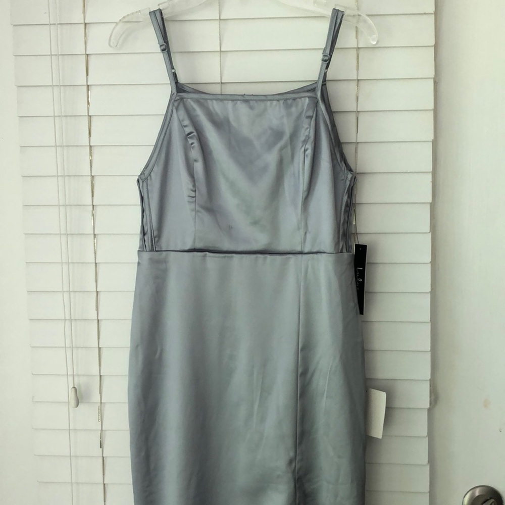 Lulus Midi Dress Cocktail Party Wedding Gray Silver SZ S NWT